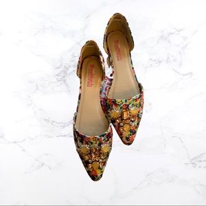 Floral colorful flats size 7